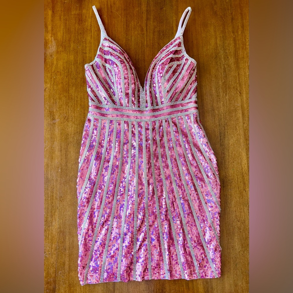 Jovani Sequin & Crystal Cocktail Dress